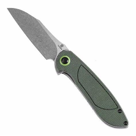 Tenable Prometheus 3.29" Stonewashed 14C28N Green Micarta T1040A2