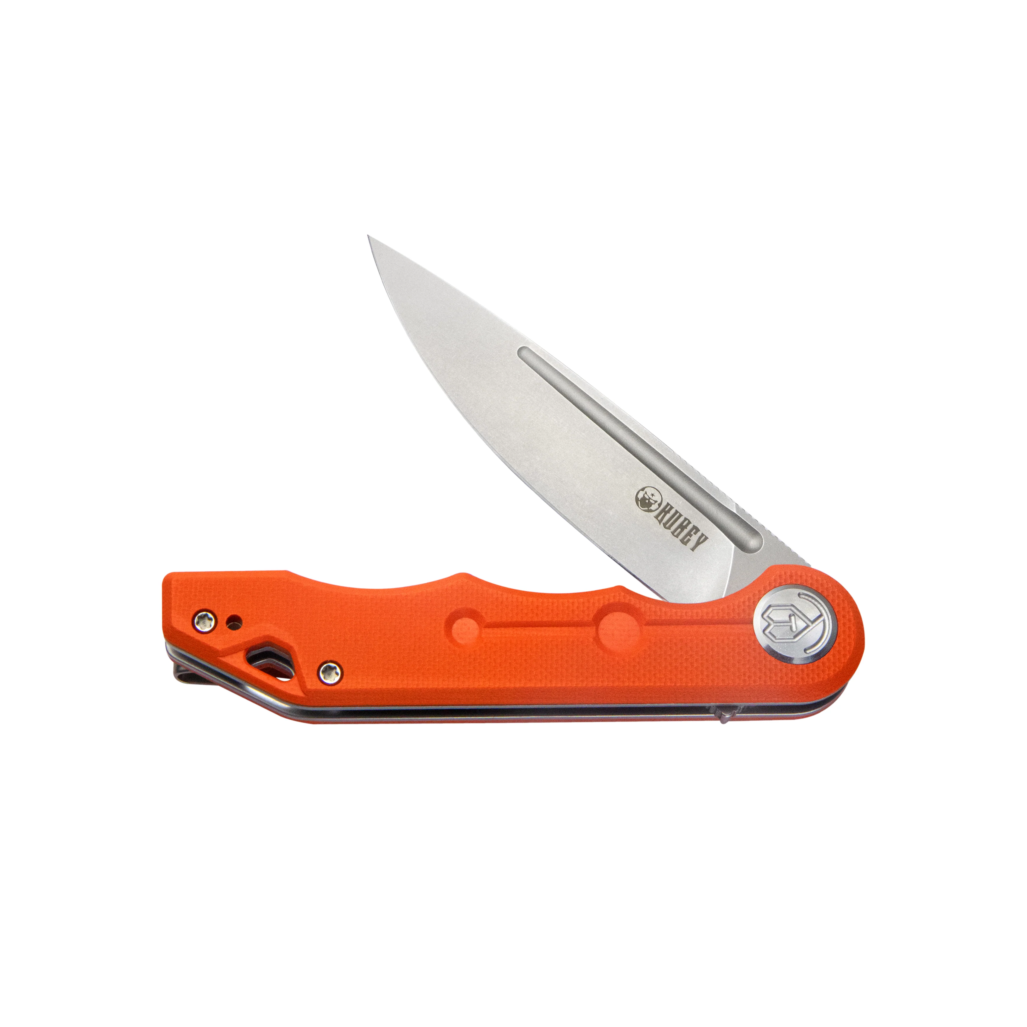 Kubey Mizo Liner Lock Knife Orange G-10 (3.15" Bead Blast) KU312I
