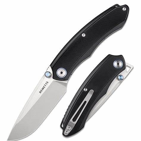 Remette Wild Species Folding Knife 3.27in 14C28N Blade Black G10 Handles GC103-B