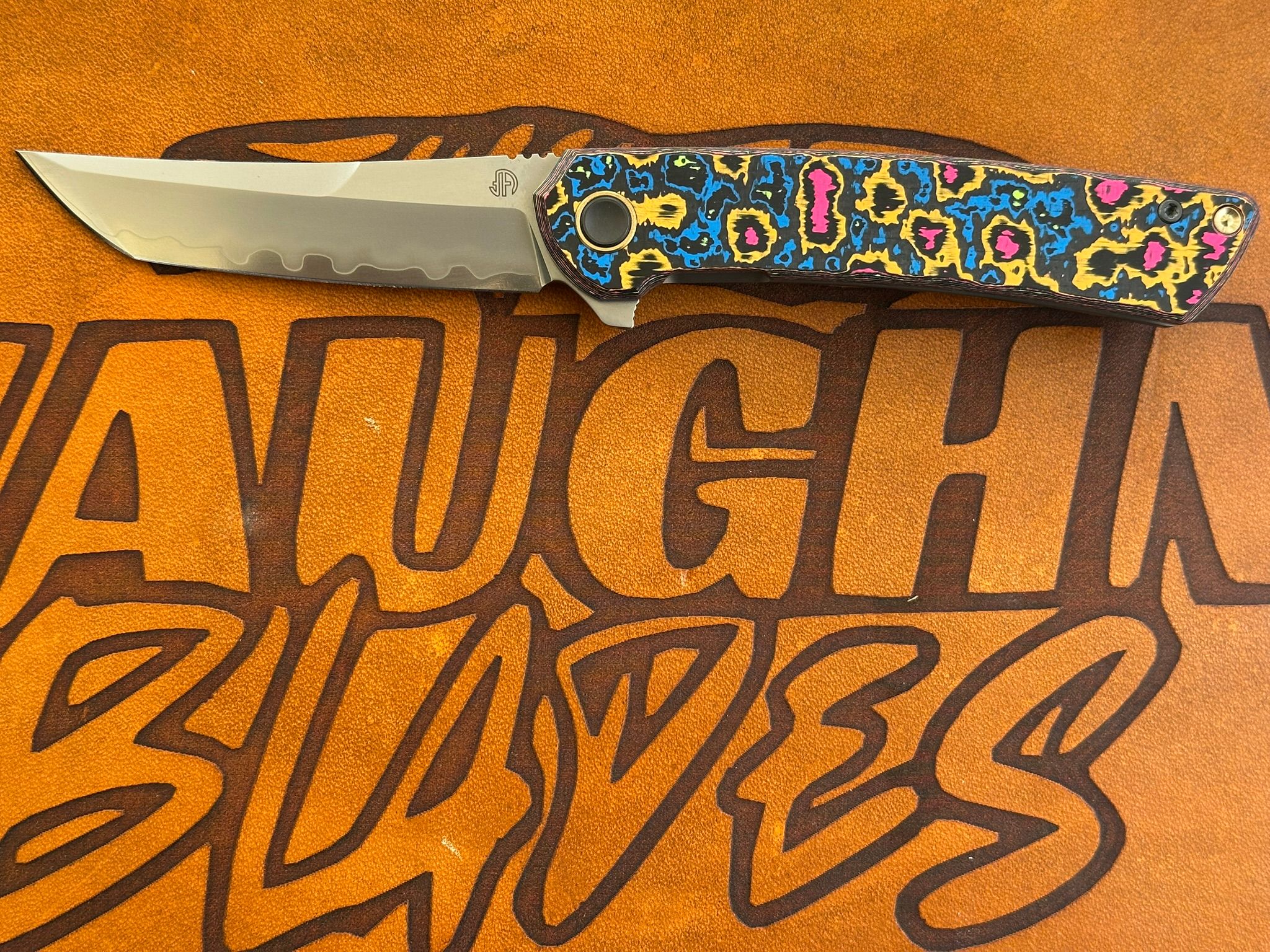 North Mountain ZERO 3.5" Tanto Blade UV Camo Ceramic Carbon Fiber Handles